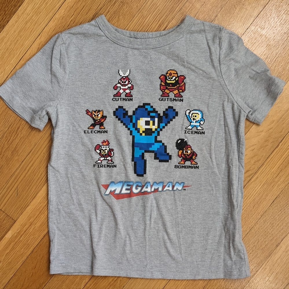 Gap Kids Gamer MegaMan Grey Tshirt. Size XS 4-5